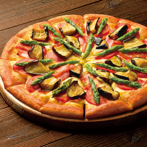 3種野菜とベーコンのピザ